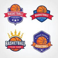 conjunto de diseño de insignias de logotipo de baloncesto vector