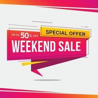 Weekend sale banner for discount, offer, promotion vector