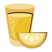 tequila and lemon vector