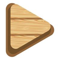 wooden play button vector