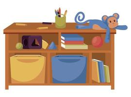 nursery wooden shelf vector