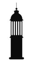 mosque tower silhouette vector