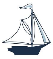 nautical sailboat label vector