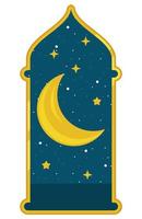 crescent moon window vector