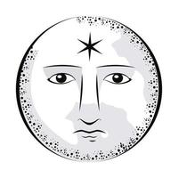 fullmoon with face vector