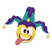 emoji with joker hat fools day accessory vector