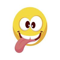 crazy face emoji with tongue out vector