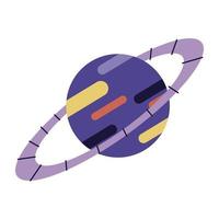 saturn planet space isolated icon vector