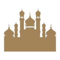 mosque brown silhouette vector