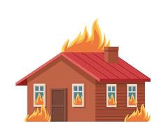 house on fire vector