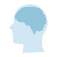 brain in profile vector