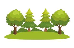 arboles bosque escena vector