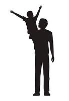 dad lifting son silhouettes vector