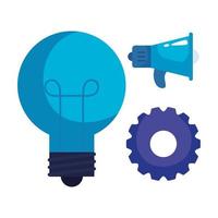bundle of three business set icons vector
