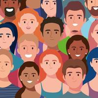 group of people group avatars characters vector