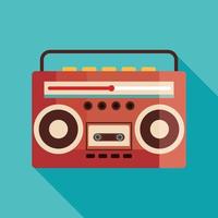 old retro radio device in blue background vector