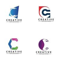 Letter C Logo icon vector illustration design template