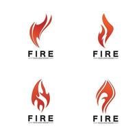 Plantilla de diseño de vector de icono de logotipo de llama de fuego