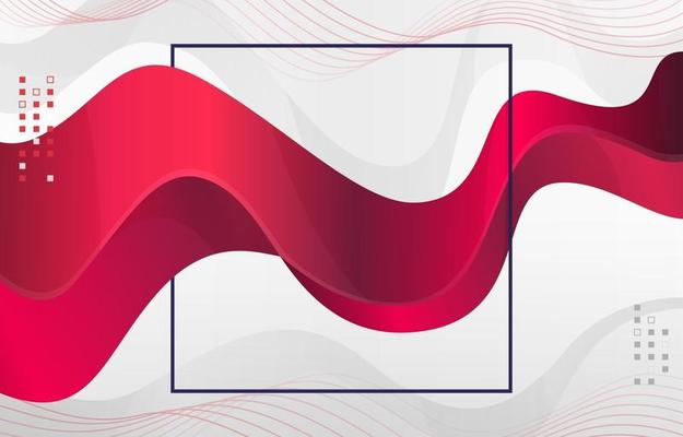 Modern red color wave style background