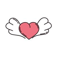 love heart wings vector