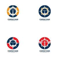 Compass and lighthouse logo design template vector