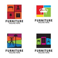 Abstract furniture logo design concept vector