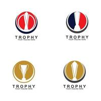 Trophy logo and symbol vector