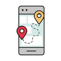 smartphone tracking delivery vector
