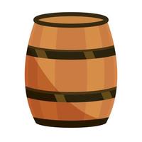 icono de barril de madera vector