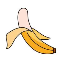 peeled banana fruit vector