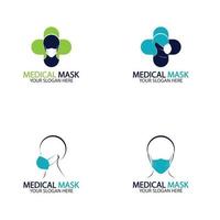 máscara de protección facial vector logo