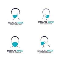 máscara de protección facial vector logo