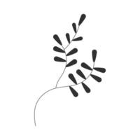 branch foliage leaves natural icon white background vector