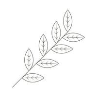 branch leaves foliage nature line icon white background vector