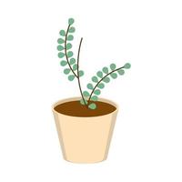 gardening potted plant decoration icon on white background vector