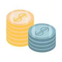 stacked of coins vector