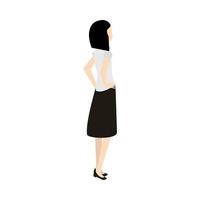 back view woman vector