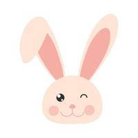 rabbit face wink vector