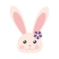 rabbit face flower vector