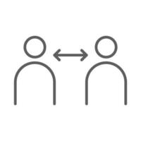 coronavirus covid 19 social distance prevention line icon white background vector