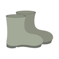 Icono de moda de botas de goma sobre fondo blanco. vector