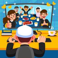 Eid Gathering from Home vector