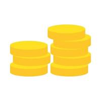 golden coins cash fortune icon flat style