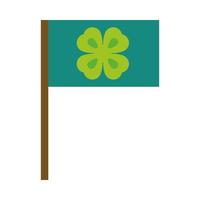 feliz día de san patricio icono de trébol de bandera verde vector