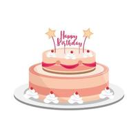 birthday cake party celebration event vector