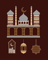 conjunto de eid mubarak vector