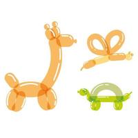 cute animals inflatable balloon vector