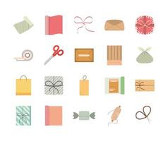 wrapping tools set vector