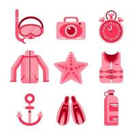 conjunto de iconos de buceo vector