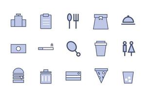 fast food icon set vector